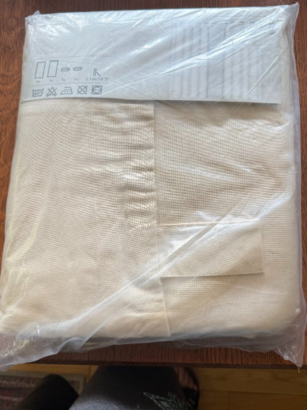NIB IKEA Bomull Oatmeal Tab Top Curtains 57"x98" Tie Back Drapes Cotton 2 Panels